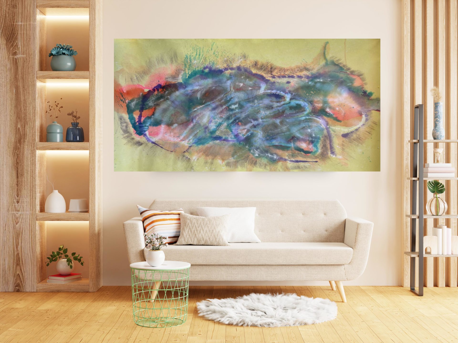 Large abstact wallart for sale  UK  5fy x 7ft huge oriigianl abstract art colourful large abstract piece of art